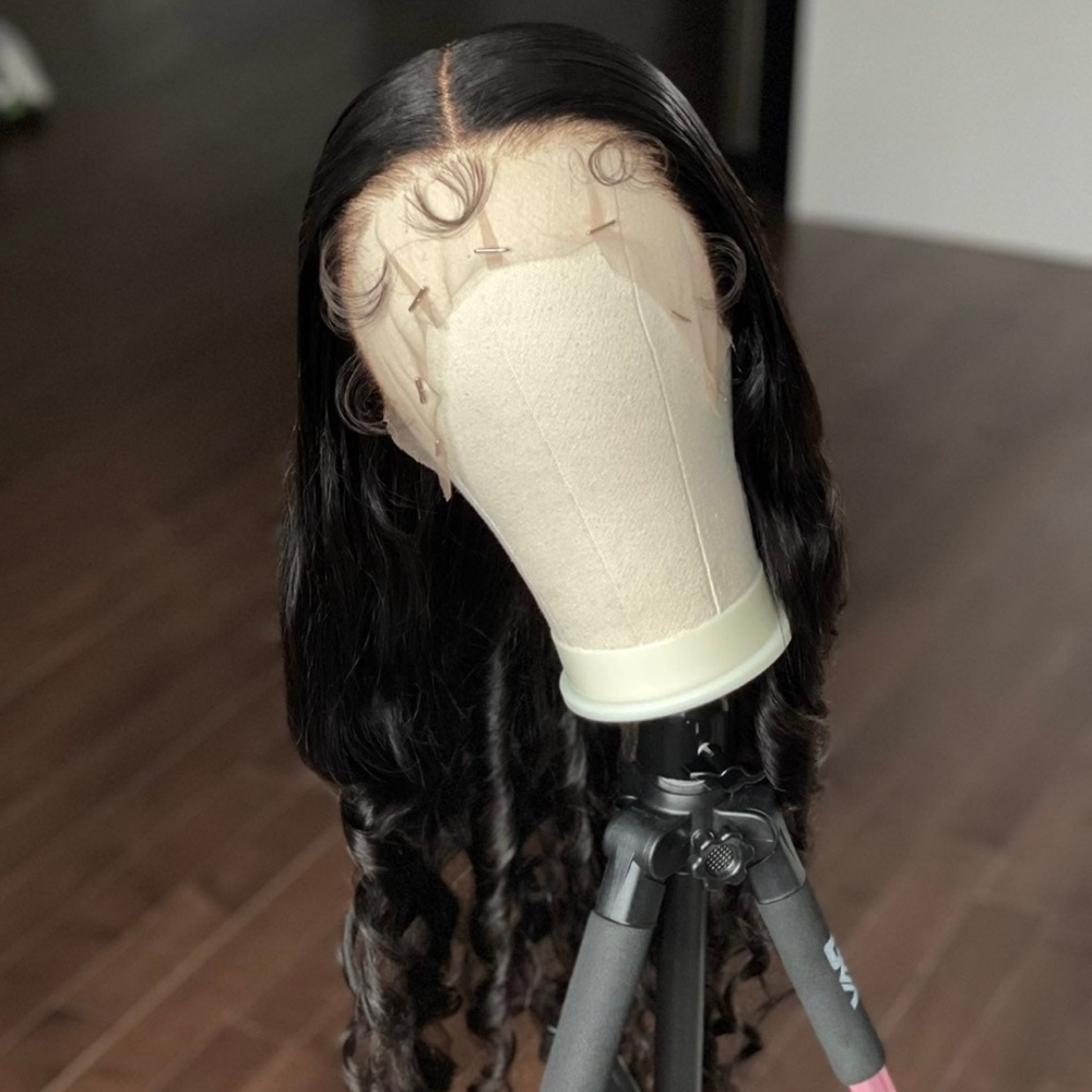 24” lace front human hair wig